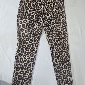 H&M Leopard Print Skinny Pants - Tan, Black, Brown